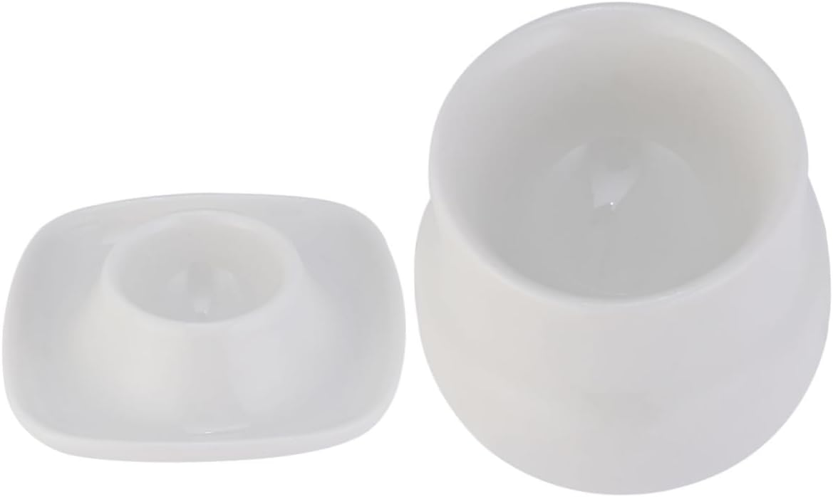 2pcs Ceramic Egg Cups Stylish White Egg Stand for Breakfast Kitchen Tool for Holding Soft and Hard-boiled Convenient Design for Home Use