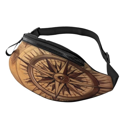 Marsupio con mappa della bussola per uomo e donna con jack per cuffie e cintura regolabile per ciclismo corsa jogging viaggi attività allaperto allenamento fitness escursionismo