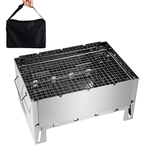 RIN & RUT Tragbarer Holzkohlegrill - Faltbarer Mini BBQ Mit Smoker