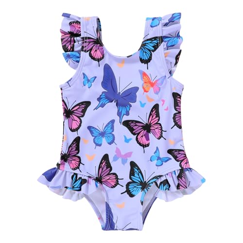 YOUNGER TREE Toddler Baby Girls Swimsuit Infant One Piece Bathing Suits Cute Dinosaur Beach Wear Sunsuit Ruffle Swimwear