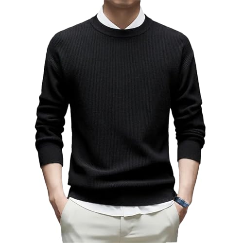 Men’S Casual Thick Warm Wool Blend Pullover Sweater Long Sleeve O-Neck Knitted Jumper Tops