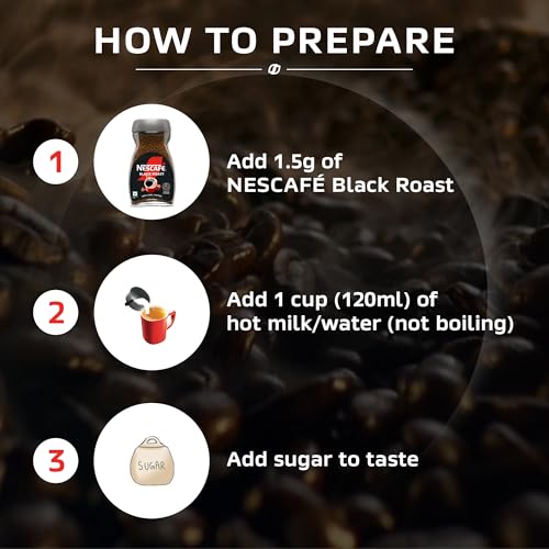 Image of Nescafe Black Roast Instant Coffee | Roasted Longer For A Stronger Cup | Strong & Intense | 100% Pure Soluble Coffee Powder | 90g, Jar (Pack of 3)