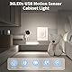 OUILA Schrankbeleuchtung LED mit Bewegungsmelder 2 Stück Schranklicht Schrankleuchte Led Leiste Batterie USB Wiederaufladbar Unterbauleuchte Küche für Kleiderschrank, Treppe, Kofferraum, RV