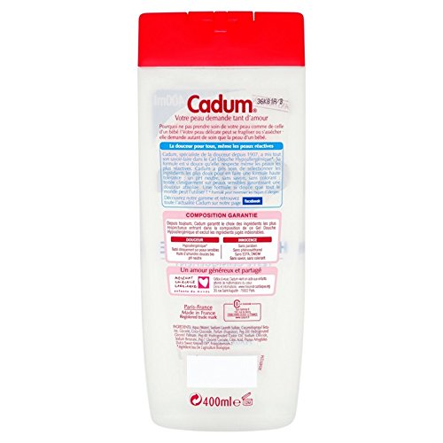 Cadum - Gel Douche Hypoallergénique Au PH Neutre, Dermo-Respect & Sans Colorant - 400 ml - Lot de 2