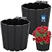 KOTARBAU® 2er Set Blumentopf Hängend - Pflanzkübel - ⌀ 15 cm H: 13 cm Anthrazit - Übertopf Kunststoff - Pflanzkübel Groß Außen - Blumenkasten Balkongeländer - Hängetopf für Balkon