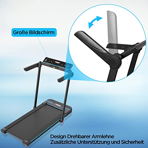 Laufband Klappbar, Laufband für Zuhause Klappbar, 2.5 HP 1-12 KM/H, Verbreiterter Laufgürtel, Einfache Installation… – Bild 3