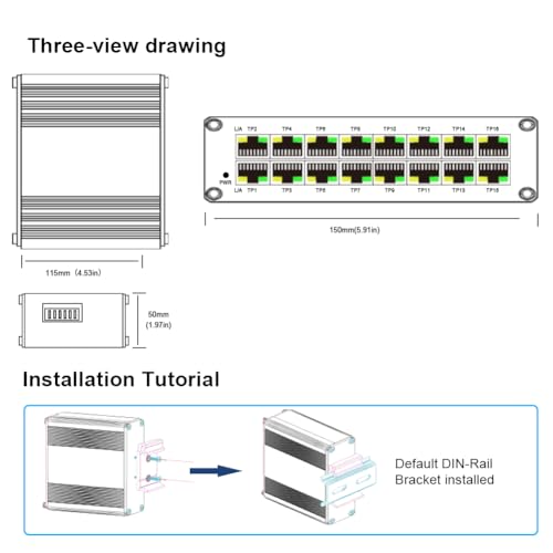 Image of Industrial Gigabit Ethernet Switch, 16-Port 10 /100 /1000Mbps RJ45, -40~80C, Redundant 12-48V DC Power, IP40 Metal Housing, DIN-Rail Solar Energy Switch