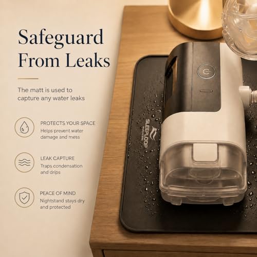 Image of CPAP Hose Holder for Mask and Tube Hanger Stand for CPAP Nightstand - Supplies for CPAP mat for Bedside Organizer with Clean Mask Dust Cover - for CPAP Hook Hanger