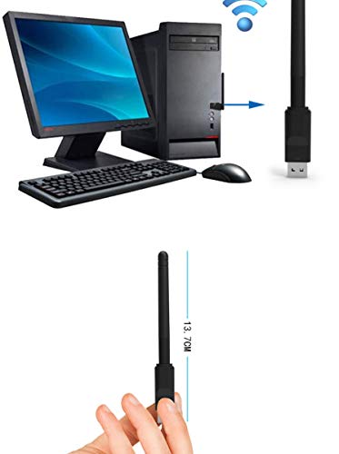 Image of RT5370 USB 2.0 150mbps WiFi Wireless Network Card 802.11 B /g /n LAN Adapter with Rotatable Antenna Black-GOLDEN BLUE