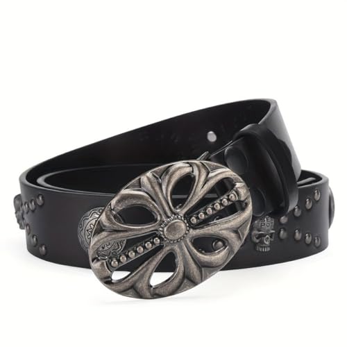 Men's Belt Bohemian Style Belt Vintage Skeleton Women's Belt Riveted Belt Hip Hop Punk Rock Y2K Belt3