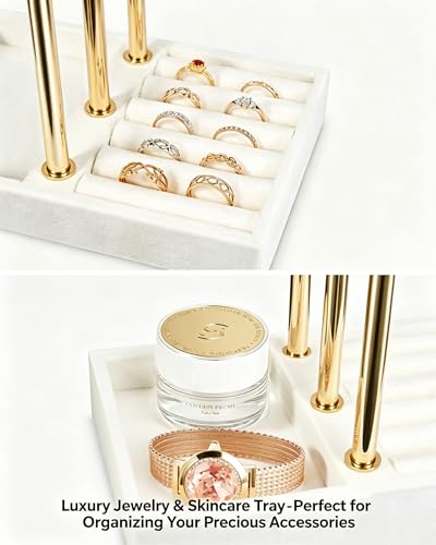 Présentoir à bracelets porte-bijoux à 3 niveaux et organisateur de colliers en velours