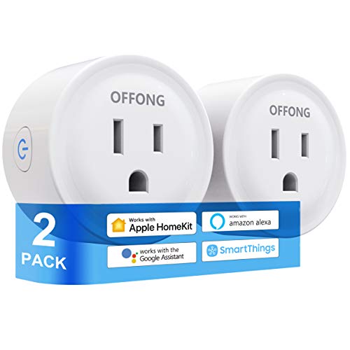 Smart Plug Homekit,Support Apple HomeKit+Siri+Homepod+iPad+Apple TV+MAC,Amazon Alexa,Google Assistant,Tuya Smart,SmartThings & App Remote Control,Timer & Scheduled,No Hub Needed,2.4GHz,1200W,2 Pack