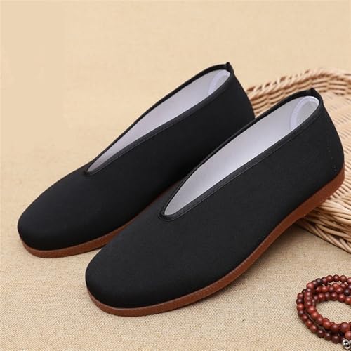 Old Beijing Cloth Shoes Chinese Style Kung Fu Shoes Black Martial Arts Shoes Wing Chun Tai Chi Shoes Casual Shoes Sneakers Men's Cloth Shoes3