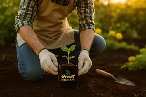 Image of Groot Xtra Small Black Plastic 5 x 5 Inches, 500 PCS UV Protected Poly Grow Nursery Plant Bags | Plant Bags for Home Garden | Nursery Bags for Plants | Grow Bags for Plants