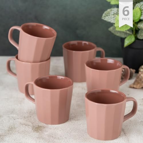 Image of Clay Craft Fine Ceramic Armada Lilac Coffee Mug Set of 6, Cups for Tea & Coffee, Mug Set, Gift Set, Elegant Design for Home and Kitchen and Can Be Gifted to Your Loved Ones On Any Occassions
