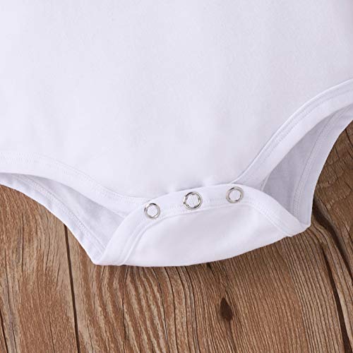 Image of Baby Boy Clothes Stuff Infant Summer 3 Piece Outfits Newborn Cute Letter Printed Romper Short Sleeve + Pants + Hat
