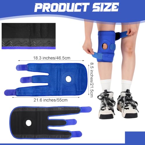 Image of Foilswirl 1 Pcs Kids Knee Brace with Side Stabilizers,Blue | Patella Gel Pad Opening, Adjustable Straps Youth Child Knee Brace Support, Meniscus Tear Sports Running