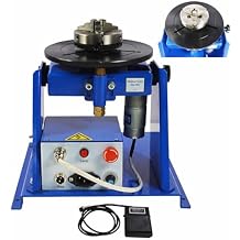 INTSUPERMAI Rotary Welding Positioner Turntable Table Welding Positioner Rotator 10KG Welding Pipe Workpiece Rotary Machine with 80mm Chuck 0-90