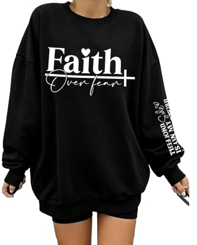 UNIQUEONE Christian Sweatshirt Women Faith Shirts: Jesus Sweatshirt Christian Religious Crewneck Long Sleeve Pullover Tops - image 1