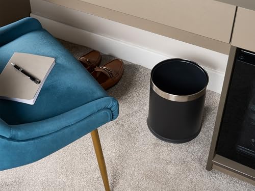 Image of Corby Thornton Double Layer Hotel Waste Trash Can in Black, 9.5Qt