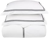 Miller 3-Piece Cotton Duvet Cover Set, King/California King, White/ Black