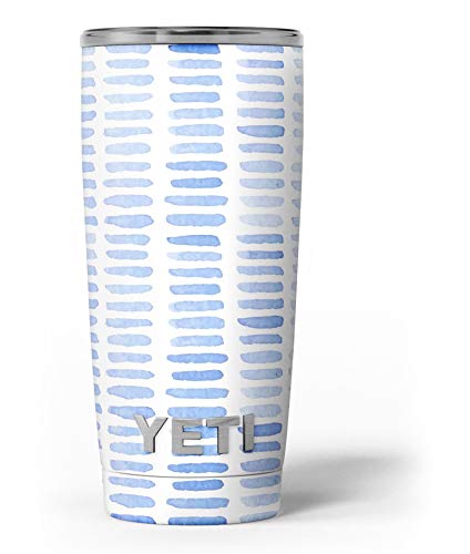 Design Skinz Blue Watercolor Brush Strokes - Skin Decal Vinyl Wrap Kit compatible with the Yeti Rambler Cooler Tumbler Cups