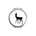 Black Roe Deer Animal Portrayal Hand Compact Mirror Round Portable Pocket Glass