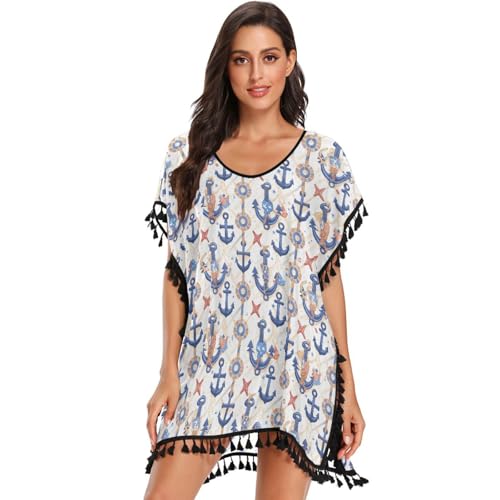 Cache-maillot de bain surdimensionné bleu marine rayé FRODOTGV pour femme