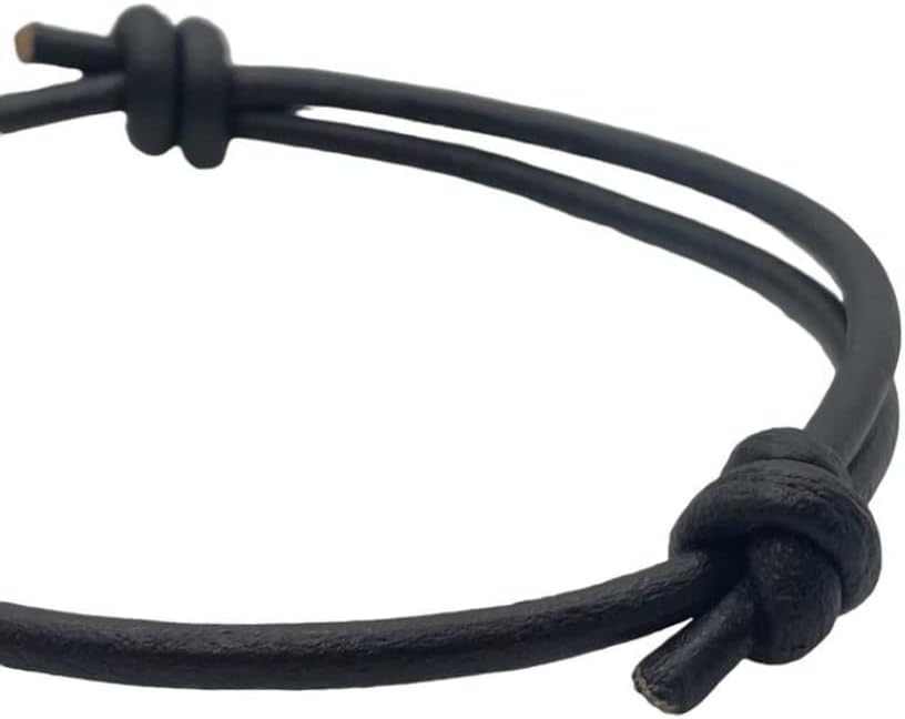 3 mm Men Genuine Leather Bracelet - Handmade Adjustable Cuff, Mens Minimalism Leather Wrap Wristband, Simple Accessories, Premium Leather, Women Gift To Boyfriend, Pulsera Hombre - Image 2