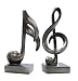Produktbild Moderne Skulptur Deko Objekt Music anthrazit Notenschlüssel und Note Poly Höhe 18 cm