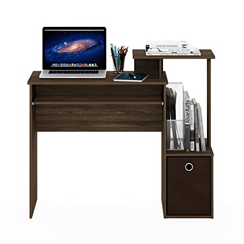 Image of Furinno Econ Multipurpose Home Office Computer Writing Desk, Columbia Walnut /Dark Brown, 15.8 inchD x 39.4 inchW x 34.09 inchH