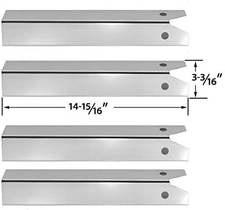 4 Pack Stainless Steel Heat Plate for CFM TG475-2, Great Outdoors Pinnacle TG475-2, Lynx L27-2-2010 and Uniflame GBC750W-C, GBC750W, NSG3902B, Wellington, GNSG3902B Gas Grill Models