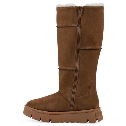 White Mountain Women's Tru Lined Platform Tall Shaft Boot, Chestnut, 6.5 M by WHITE MOUNTAIN - Used condition - Image 4