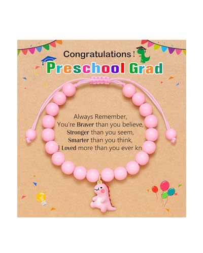 PINKDODO Kindergarten Pre K Graduation Gifts for Boys Dinosaur Bracelet for Son Grandson Nephew