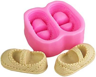 3d Baby Shoes Silicone Mold,Baby Shower Fondant Cake Decorating Molds Tool,Polymer Clay Mold