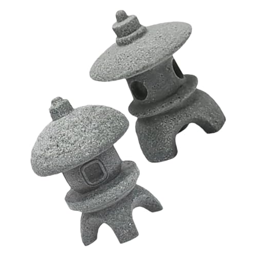 SUPVOX Pagoda Giapponese in Miniatura Da 2 Pezzi Per Decorazioni Bonsai e Zen, Lanterne Di Pietra Realistiche Resistenti Al Sole, Adatte Per Ingressi e Paesaggi Micro Ambientali