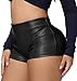 Women's Faux Leather Shorts High Waist Sexy Stretch Skinny Mini Shorts Hot Pants Part Club Wear Outfit Black Large