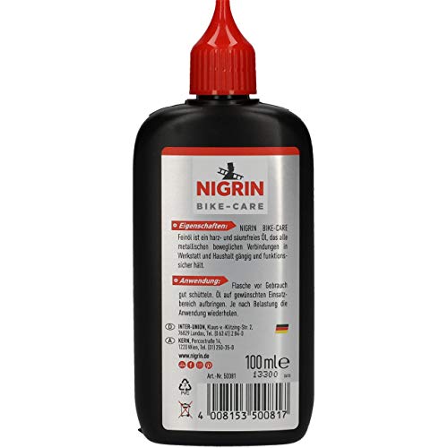 Schmieröl Nigrin Bike-Care Feinöl 100 ml für vielseitige Anwendungen