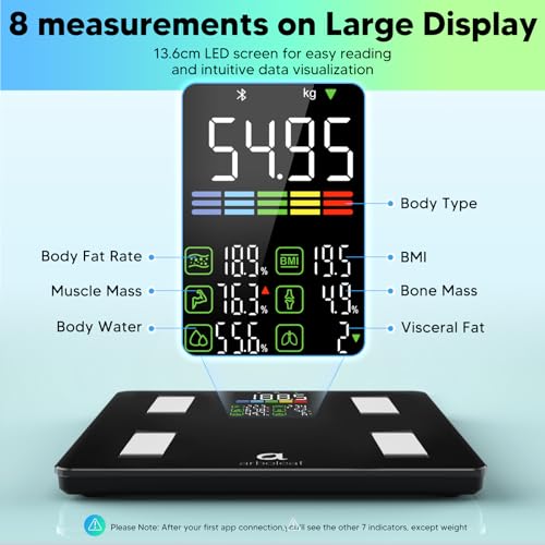 Scales for Body Weight, arboleaf Bluetooth Bathroom Scales Weighing Scales with Smart APP, High Precision Body Scales Digital for BMI Body Fat 14 Body Composition Analyzer, 500lb/227kg - Image 4