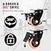 VEVOR Caster Wheels, 3-Inch Swivel Plate, Set of 4, Heavy Duty 250 lbs Load Capacity Per Caster, PVC Non-Marking Wheels With Security A/B Locking for Cart Furniture Workbench