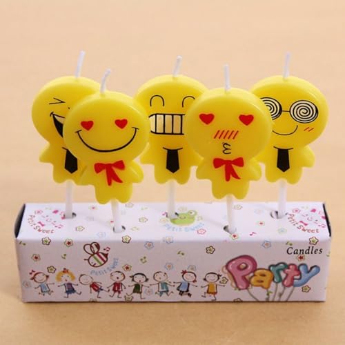 Image of Wanna Party Wax Smiley's Candles (Yellow, Pack of 5)