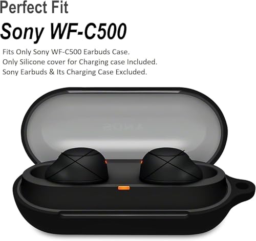 Image of Silicone Cover Compatible with Sony WF-C500 Bluetooth Earbuds case - Sony wfc 500 case Cover (Bluetooth Earbuds and Charging case not Included) (Dark Green)