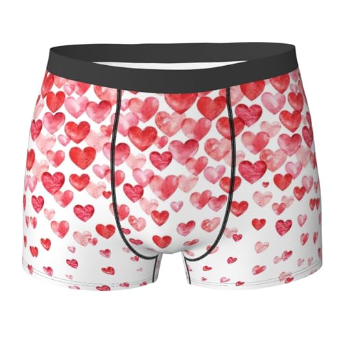 Unedskck Calzoncillos tipo bóxer cómodos para hombre con tela transpirable y suave de Falling Red Hearts, Negro, L Unedskck Calzoncillos tipo bóxer cómodos para hombre con tela transpirable y suave de Falling Red Hearts, Negro, L