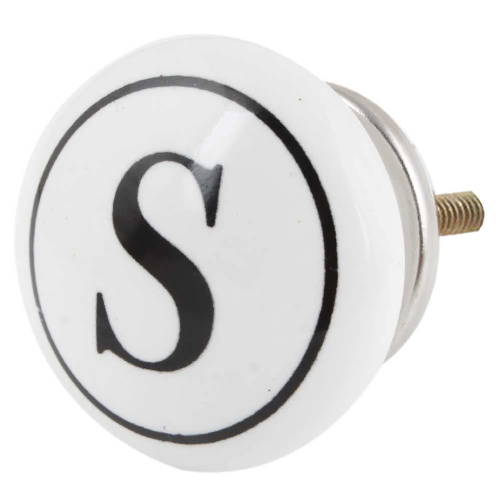 IndianShelf 2 Pack Black White S Alphabet Ceramic Drawer Knobs for Kitchen Cabinet Hardware Door Decorative Dresser Pulls Luxury Artisan-Made (B09SG8MQCN) Amazon Price History, Amazon Price Tracker