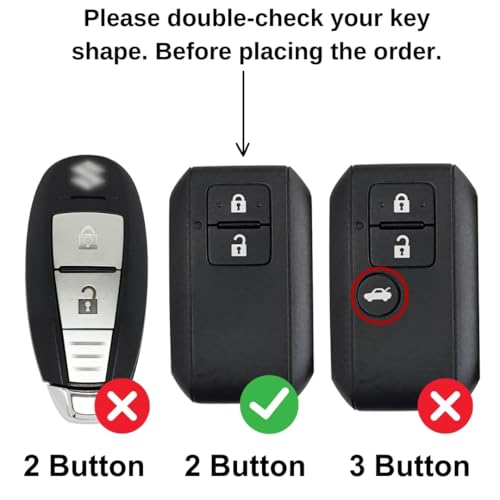 Image of KEYCEPT Tristar Key Cover for Suzuki Swift, Dzire, Ertiga, Grand Vitara, Celerio, Brezza, Fronx, Jimny, Ignis, Urban Cruiser, Rumion, Hyryder, E-Vitara (2 Button smart Key Cover, Grey)