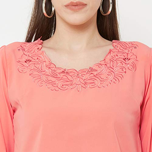 Image of GO-4 IT Women's Top with Cutwork Embroidery in Neck