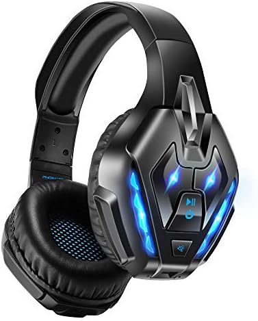 PHOINIKAS Wired Gaming Headset for PS4, PC, PS5, Xbox one Headset with Noise Cancelling Detachable Mic, Wireless Over Ear Headphones for Phone(Bluetooth Not Compatible with Gaming Devices), Up to 40h