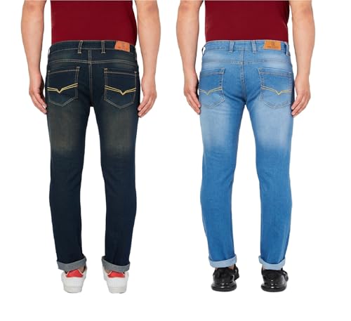 Image of Ben Martin Men's Slim Fit Mid Rise Pack of 2 Stretchable Casusal Denim Combo Jeans Pant, CMB-AU24