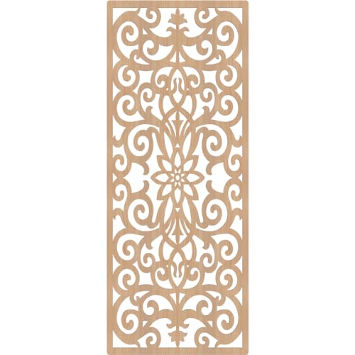 Image of Buel Decorative Pierced Fretwork Wood Wall Panels, 27 3 /8 inchW x 69 3 /8 inchH x 1 /4 inchT, Hickory