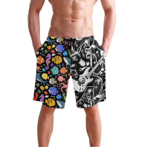 Short de musique rock homme ample et confortable de 20,3 cm contre la chaleur
